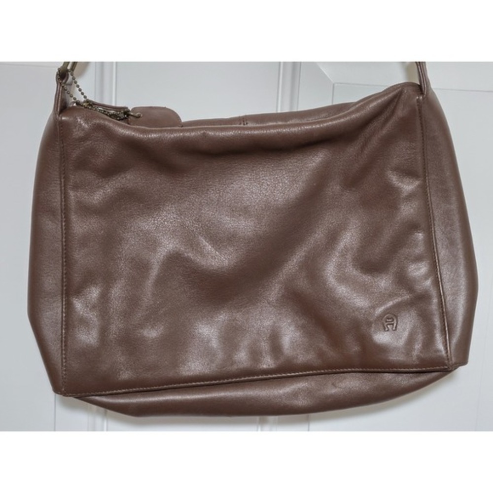 Etienne Aigner Leather Handbag Womens Brown Shoulder Satchel Purse Authentic